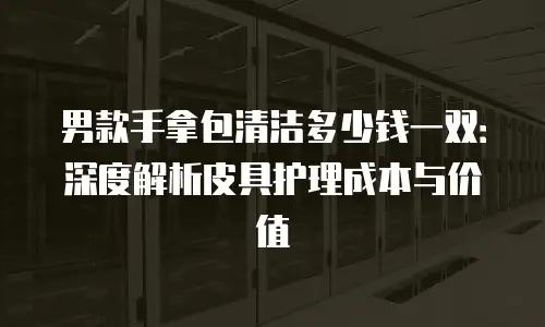 男款手拿包清洁多少钱一双：深度解析皮具护理成本与价值