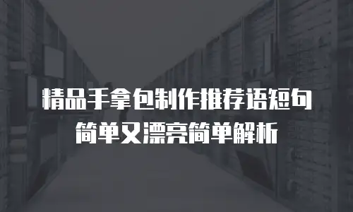精品手拿包制作推荐语短句简单又漂亮简单解析