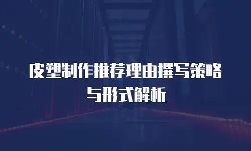 皮塑制作推荐理由撰写策略与形式解析