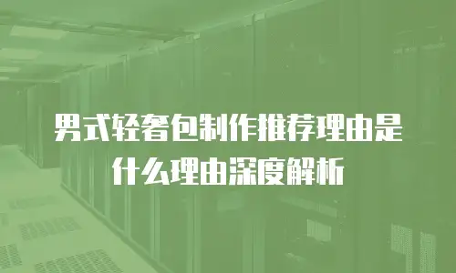 男式轻奢包制作推荐理由是什么理由深度解析