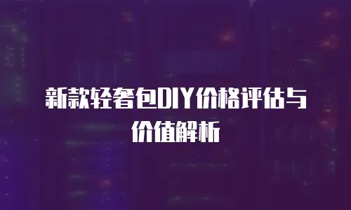 新款轻奢包DIY价格评估与价值解析