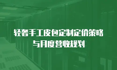轻奢手工皮包定制定价策略与月度营收规划