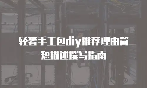 轻奢手工包diy推荐理由简短描述撰写指南