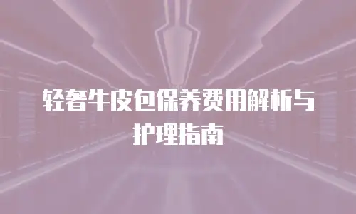 轻奢牛皮包保养费用解析与护理指南