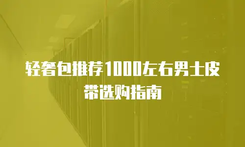 轻奢包推荐1000左右男士皮带选购指南