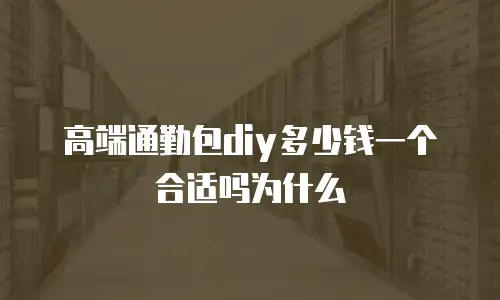 高端通勤包diy多少钱一个合适吗为什么