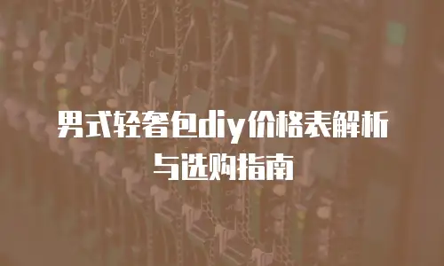 男式轻奢包diy价格表解析与选购指南