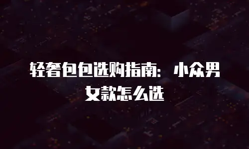 轻奢包包选购指南：小众男女款怎么选