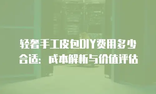 轻奢手工皮包DIY费用多少合适：成本解析与价值评估