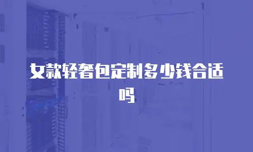 女款轻奢包定制多少钱合适吗