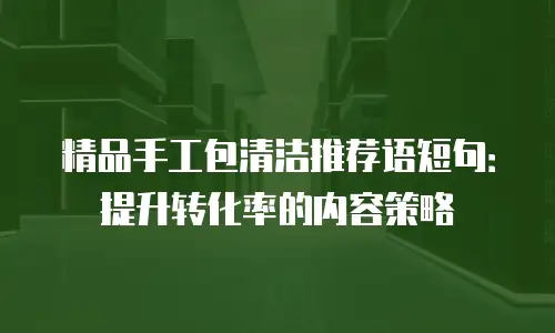 精品手工包清洁推荐语短句：提升转化率的内容策略