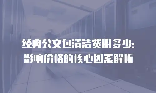 经典公文包清洁费用多少：影响价格的核心因素解析