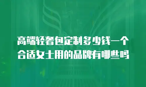 高端轻奢包定制多少钱一个合适女士用的品牌有哪些吗