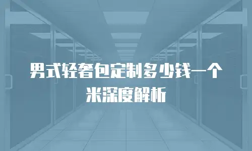 男式轻奢包定制多少钱一个米深度解析