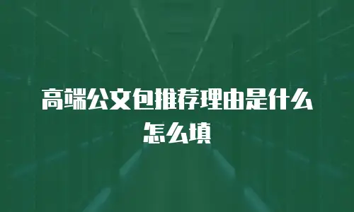 高端公文包推荐理由是什么怎么填