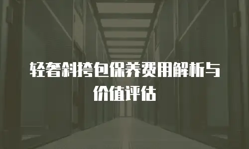 轻奢斜挎包保养费用解析与价值评估