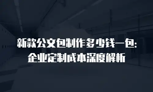 新款公文包制作多少钱一包：企业定制成本深度解析