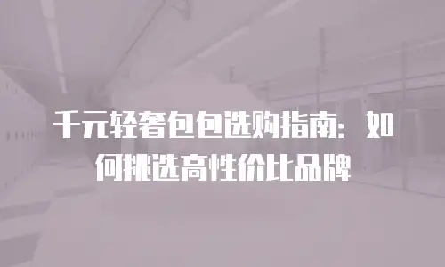 千元轻奢包包选购指南：如何挑选高性价比品牌