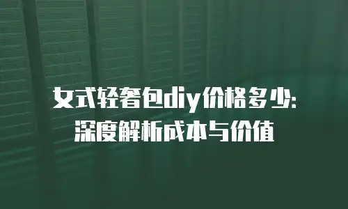 女式轻奢包diy价格多少：深度解析成本与价值