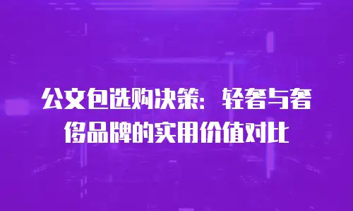 公文包选购决策：轻奢与奢侈品牌的实用价值对比