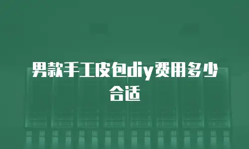 男款手工皮包diy费用多少合适