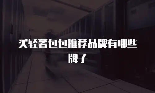 买轻奢包包推荐品牌有哪些牌子