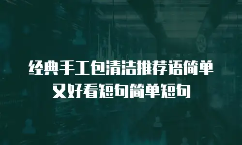 经典手工包清洁推荐语简单又好看短句简单短句