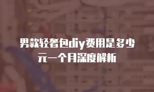 男款轻奢包diy费用是多少元一个月深度解析