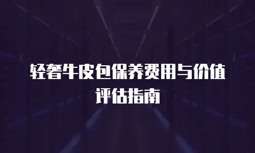 轻奢牛皮包保养费用与价值评估指南