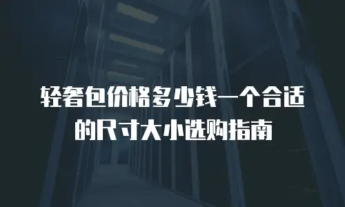 轻奢包价格多少钱一个合适的尺寸大小选购指南