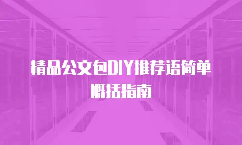 精品公文包DIY推荐语简单概括指南