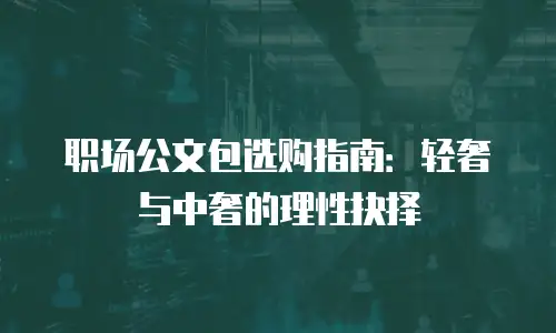 职场公文包选购指南：轻奢与中奢的理性抉择