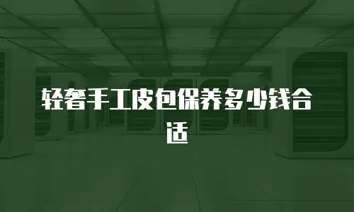 轻奢手工皮包保养多少钱合适
