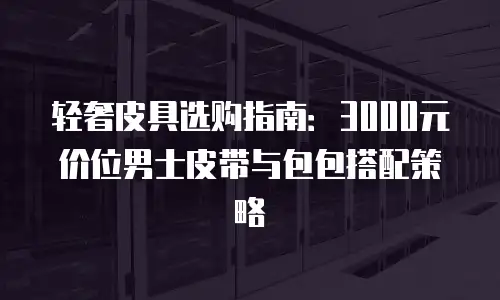 轻奢皮具选购指南：3000元价位男士皮带与包包搭配策略