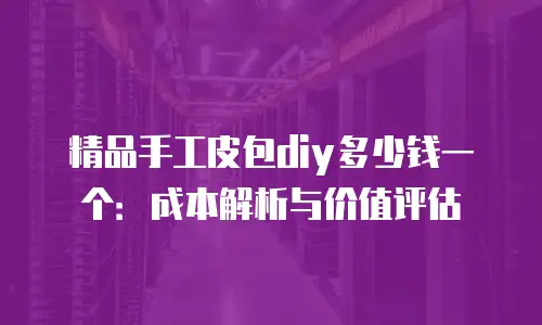 精品手工皮包diy多少钱一个：成本解析与价值评估