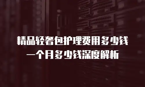 精品轻奢包护理费用多少钱一个月多少钱深度解析