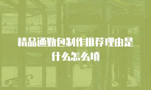 精品通勤包制作推荐理由是什么怎么填