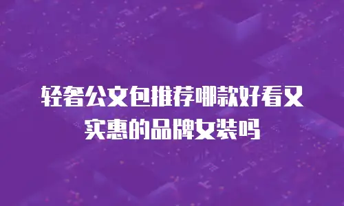 轻奢公文包推荐哪款好看又实惠的品牌女装吗