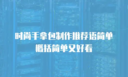 时尚手拿包制作推荐语简单概括简单又好看