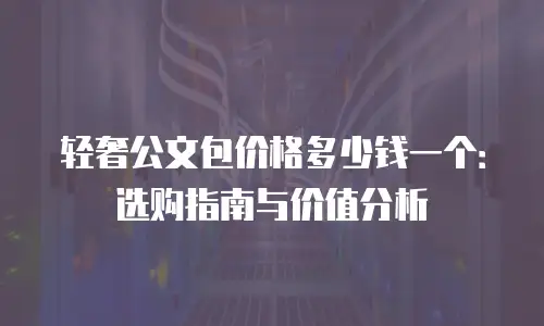 轻奢公文包价格多少钱一个：选购指南与价值分析