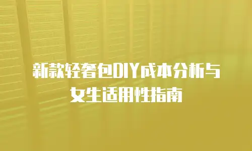 新款轻奢包DIY成本分析与女生适用性指南