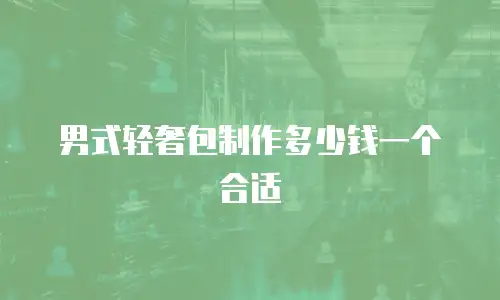 男式轻奢包制作多少钱一个合适