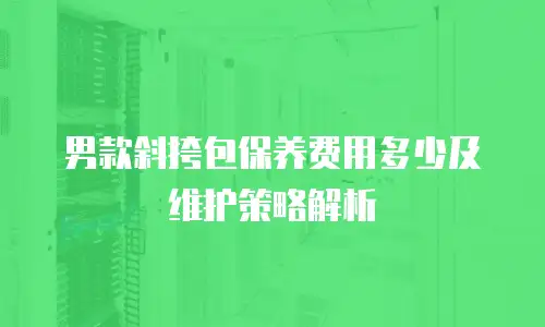 男款斜挎包保养费用多少及维护策略解析