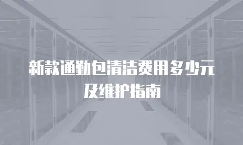 新款通勤包清洁费用多少元及维护指南