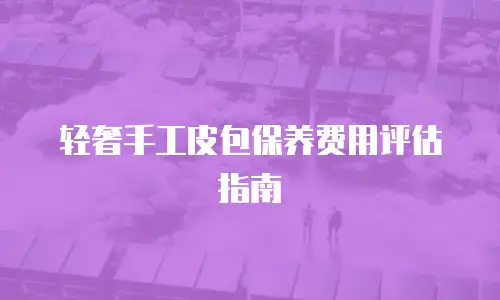 轻奢手工皮包保养费用评估指南