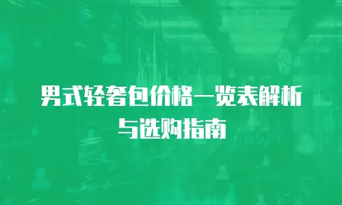 男式轻奢包价格一览表解析与选购指南