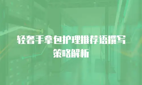 轻奢手拿包护理推荐语撰写策略解析