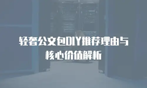 轻奢公文包DIY推荐理由与核心价值解析