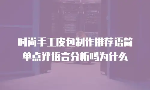时尚手工皮包制作推荐语简单点评语言分析吗为什么