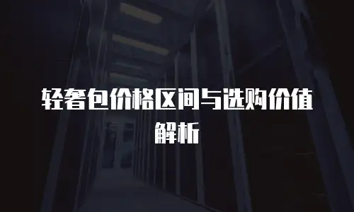 轻奢包价格区间与选购价值解析